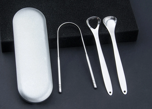 FreshBreath : Stainless Steel Tongue Scraping Kit